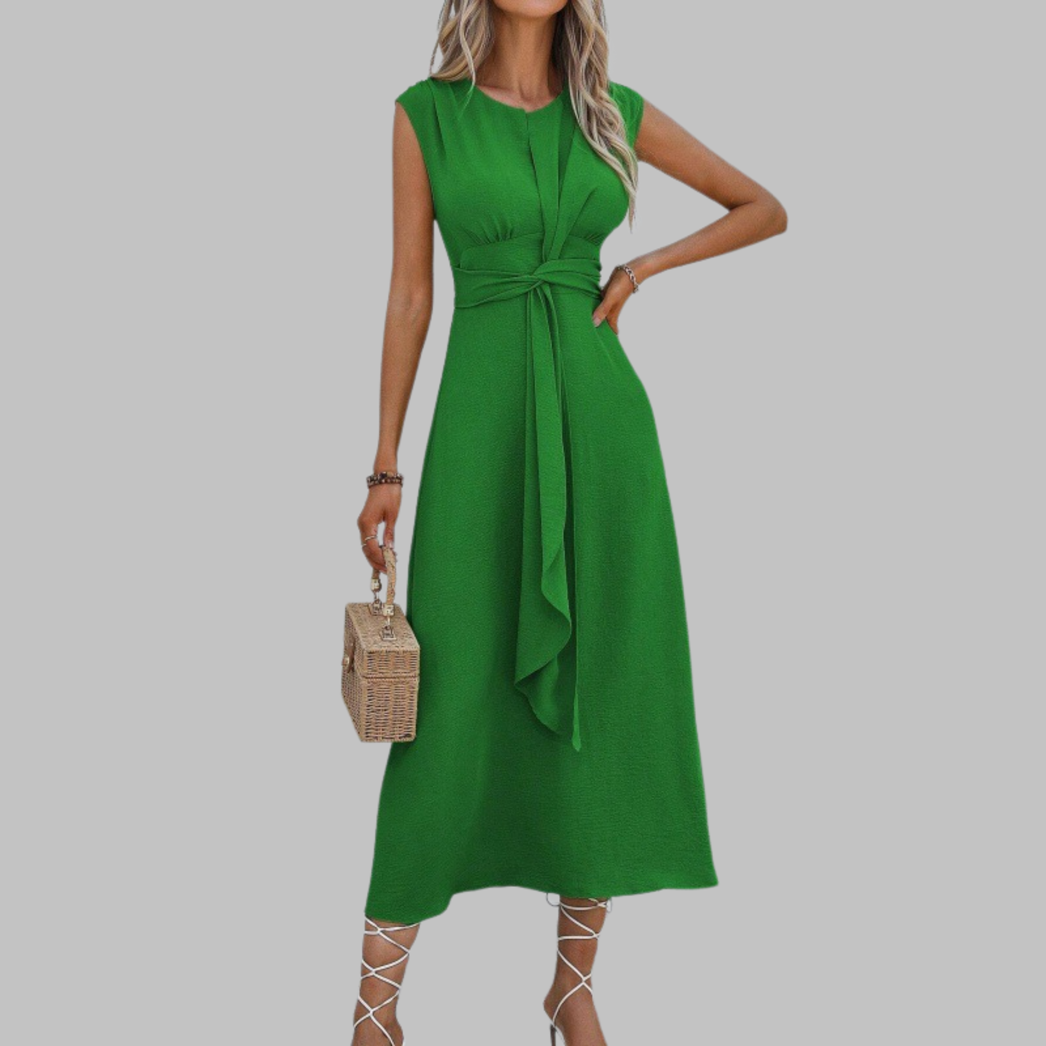 Bridgette™ | Elegant Sleeveless Round Neck Maxi Dress