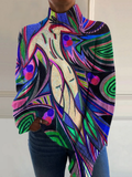 Cheryl™ | Retro abstract nude poster crochet sweater
