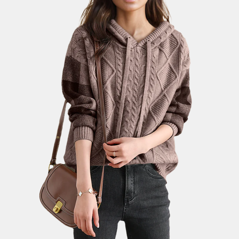 Aveline™ | Cable Knit Hoodie Sweater