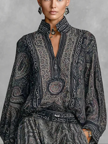Amara™ | Vintage Paisley Two-Piece Set